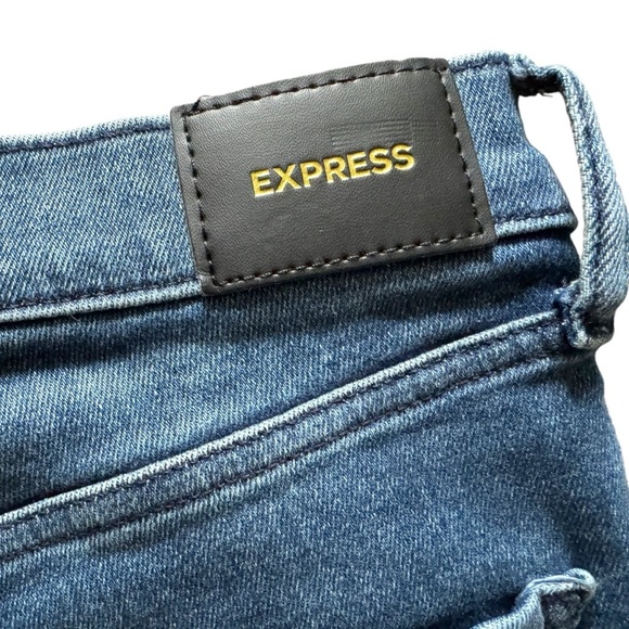 Express jeans women’s mid rise skinny button fly size 0 preppy Bodycon Cabincore - Picture 9 of 10